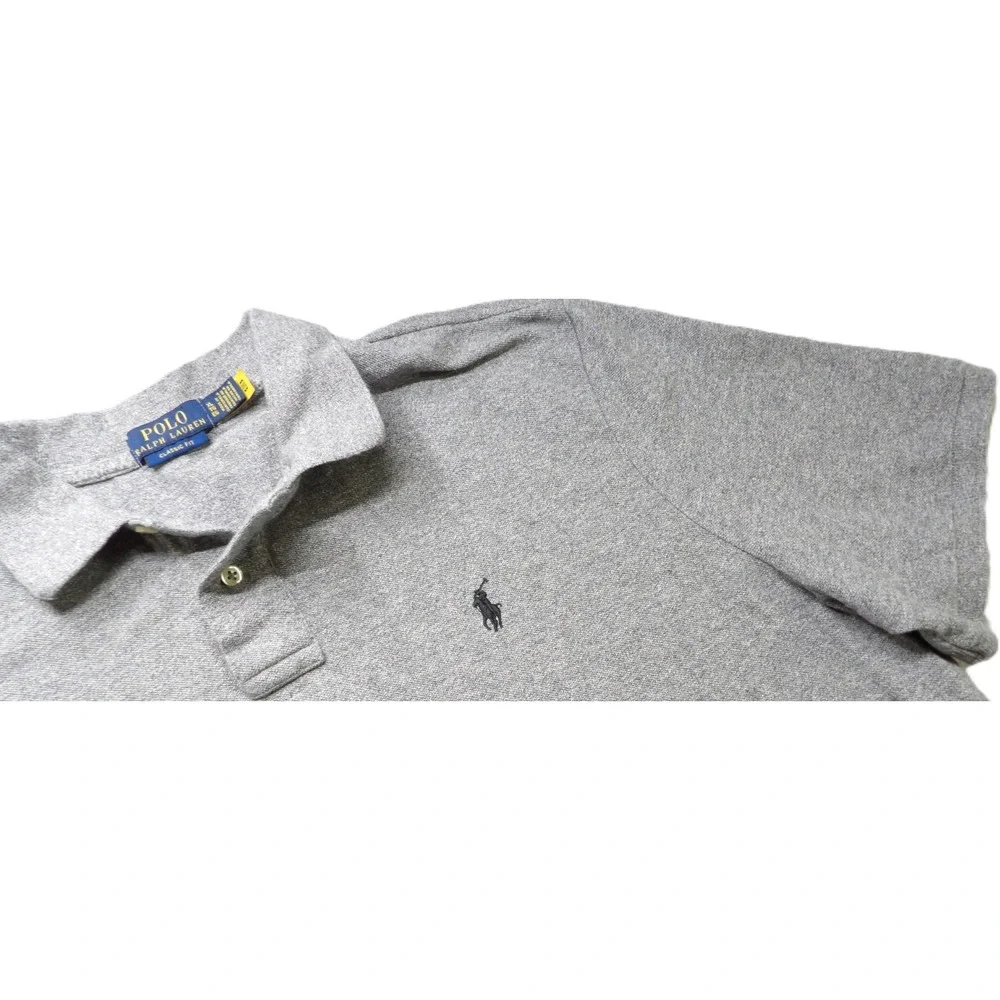 Polo by Ralph Lauren Light Gray Short Sleeve Polo Shirt with Pony Logo